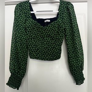Abercrombie Long-Sleeve Sweetheart Puff Sleeve Top